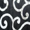White on Black Swirling Fantasy -  Chair Bands/Caps Rental Fabric Sample