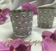 Silver Crystal Votives - Accessories Centerpieces Rental Fabric Sample