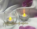 Silver Glitter Battery Votive Candle -  Centerpieces Rental Fabric Sample