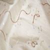 Ivory Embroidery Taffeta -  Table Linens Rental Fabric Sample