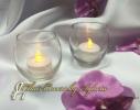 White Battery Votive Candle -  Centerpieces Rental Fabric Sample