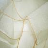 Ivory w Gold Trim Sparkle Organza -  Table Runners Rental Fabric Sample