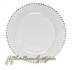 Silver Beaded (Clear Glass) - Charger Plates Additional Rentals Rental Fabric Sample